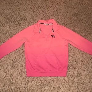 PINK ombré quarter zip